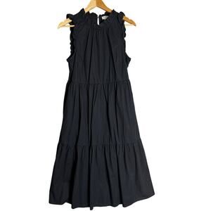 J. Crew Black Midi Dress
